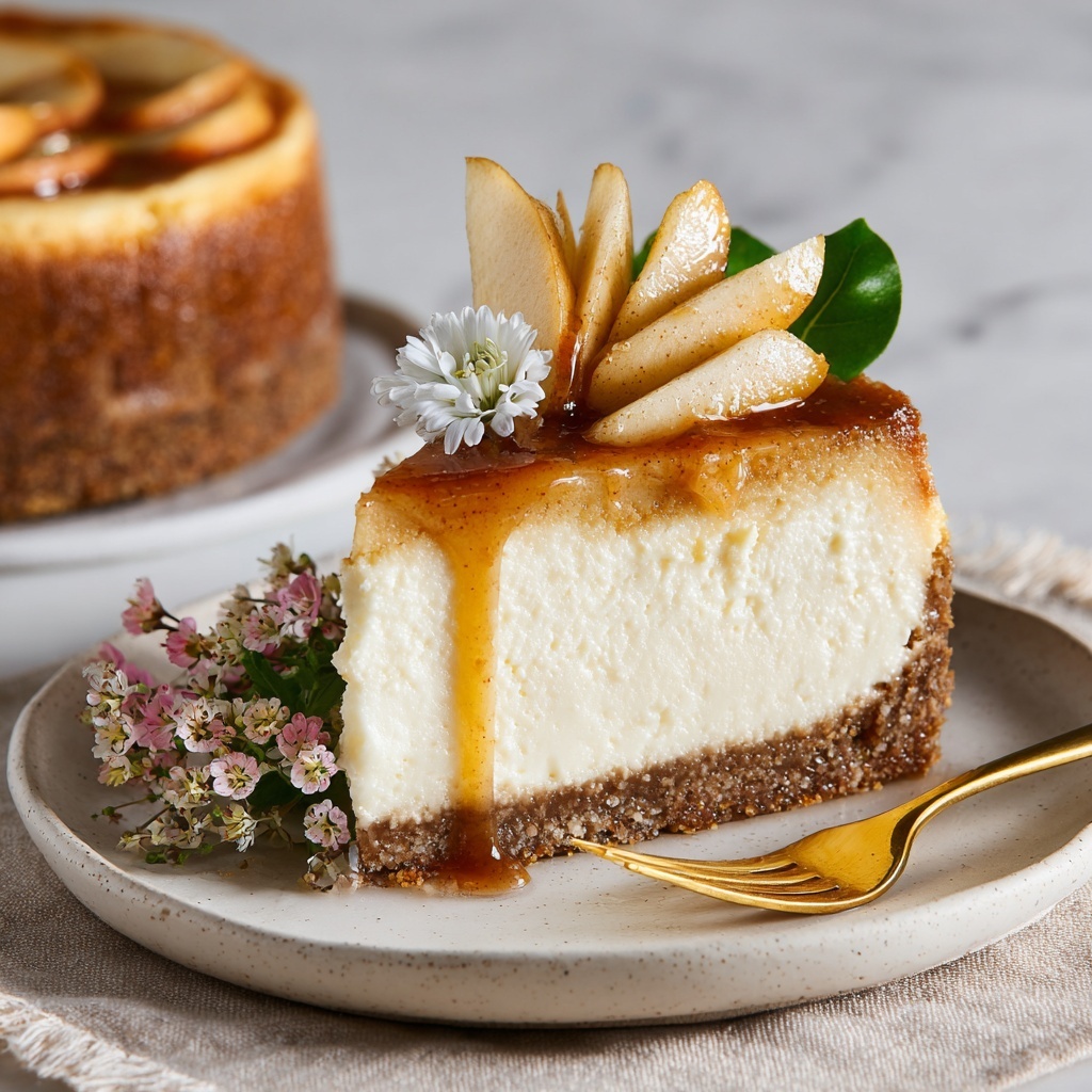 Apple Cider Cheesecake with Spiced Apple Topping Recipe - Recipe Image