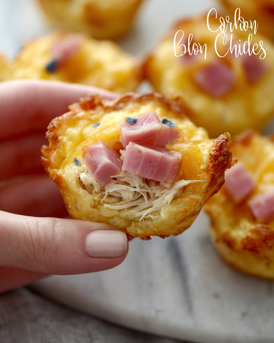 Easy Chicken Cordon Bleu Bites Recipe - Recipe Image