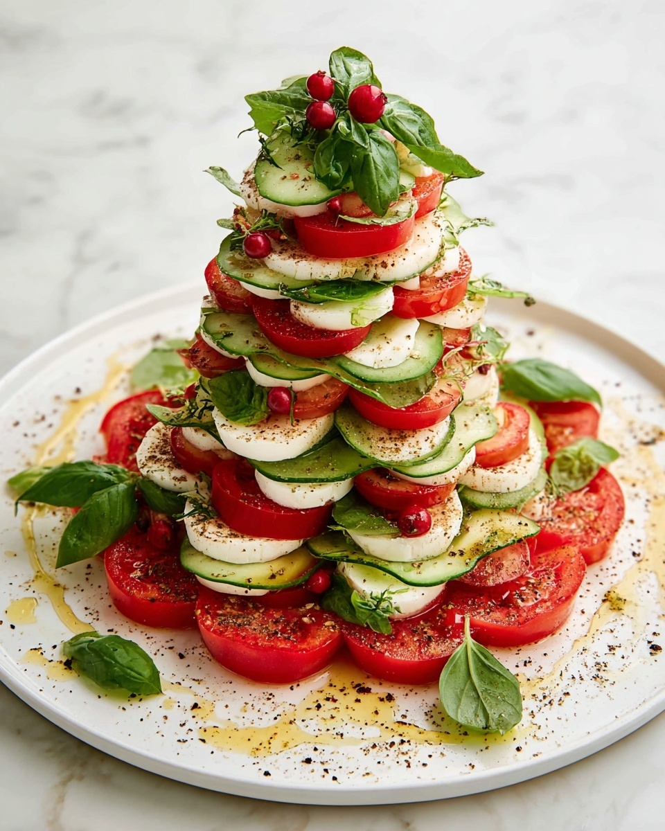 Caprese Christmas Tree Recipe - Recipe Image