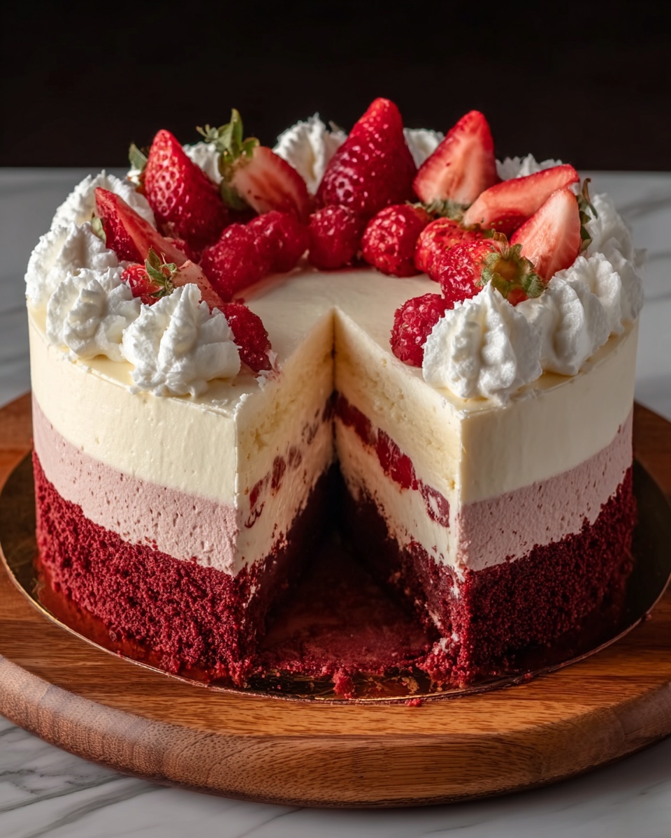 Strawberry Red Velvet Cheesecake Recipe - Recipe Image