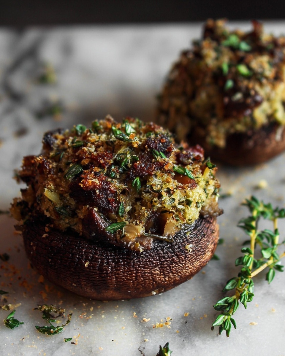 Sausage and Swiss Chard Stuffed Portobello Mushrooms Recipe - Recipe Image