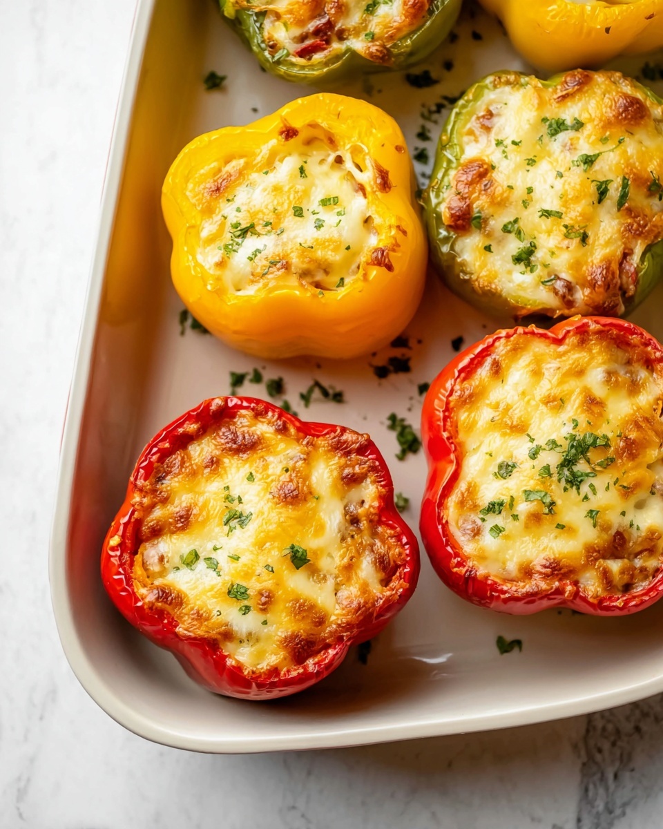 Sausage-Stuffed Bell Peppers with Cheddar and Tomato Recipe - Recipe Image