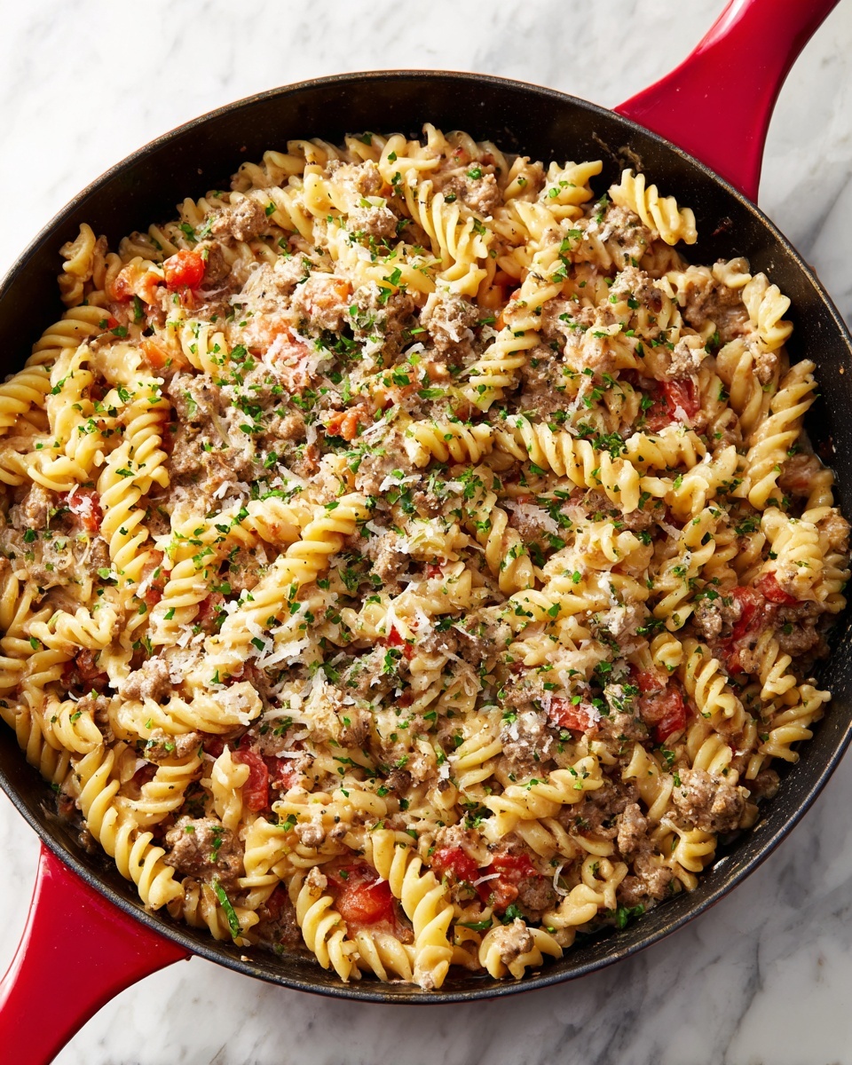 Easy Creamy Ground Beef Pasta Recipe - Recipe Image