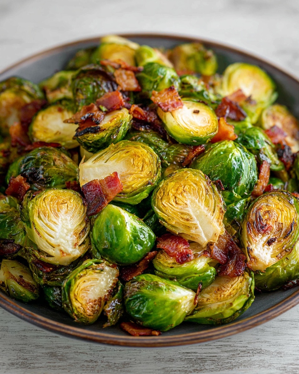 Crispy Roasted Brussels Sprouts with Bacon Recipe - Recipe Image