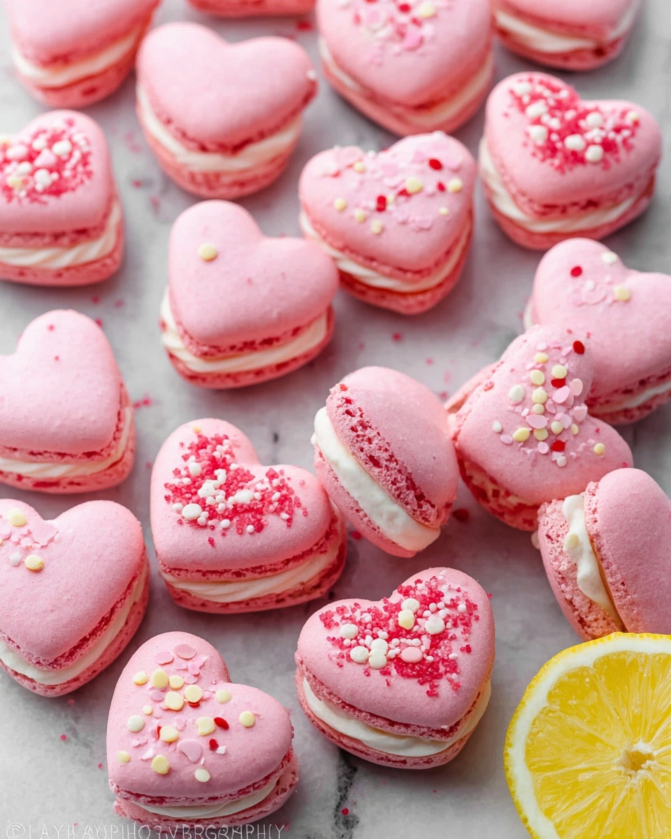 Heart Macarons with Lemon Buttercream Recipe - Recipe Image