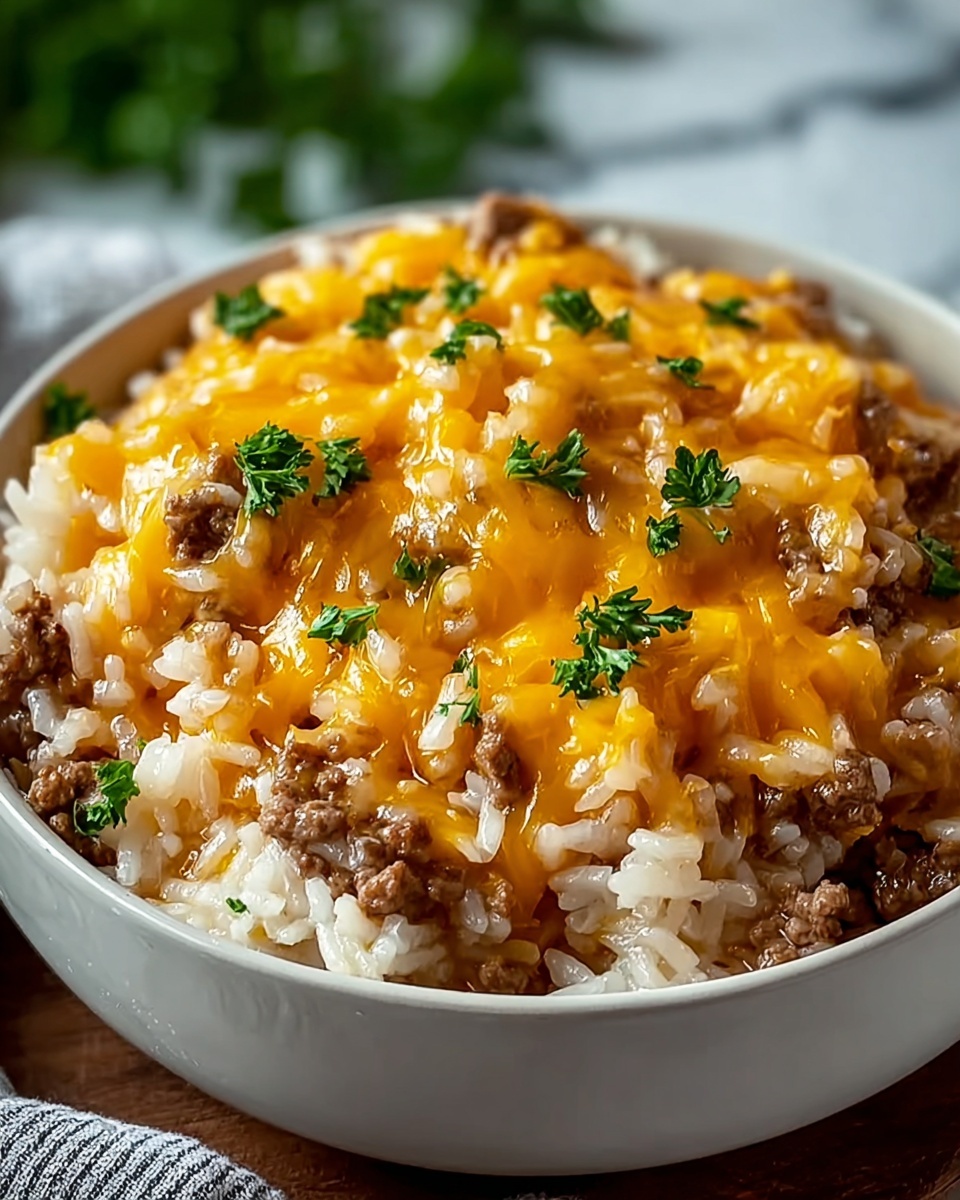 Cheesy Hamburger Rice Casserole Recipe - Recipe Image