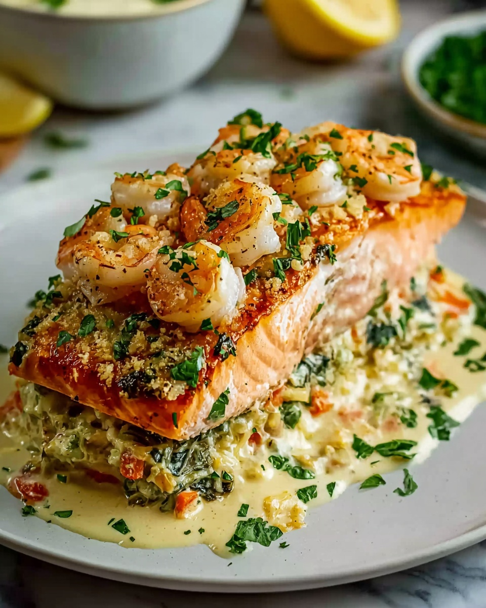 Crab and Shrimp Stuffed Salmon Recipe - Recipe Image