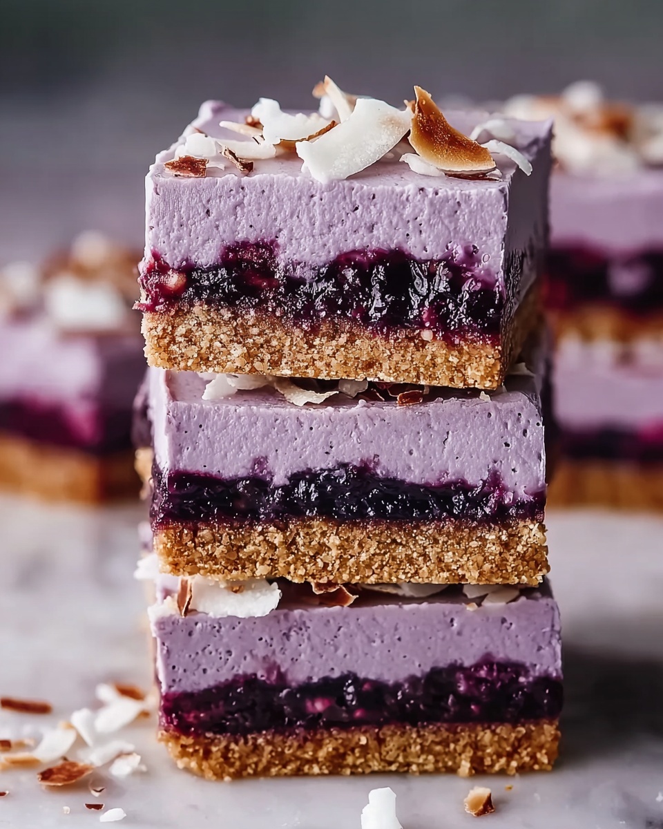 Sweet and Chewy Blackberry Coconut Bars Recipe - Recipe Image