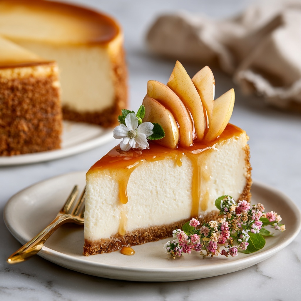 Apple Cider Cheesecake with Spiced Apple Topping Recipe - Recipe Image