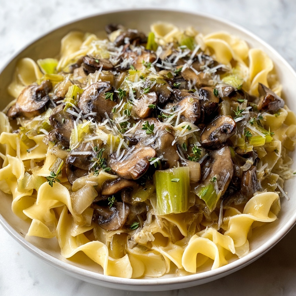 Caramelized Leek and Mushroom Gruyere Pasta Recipe - Recipe Image