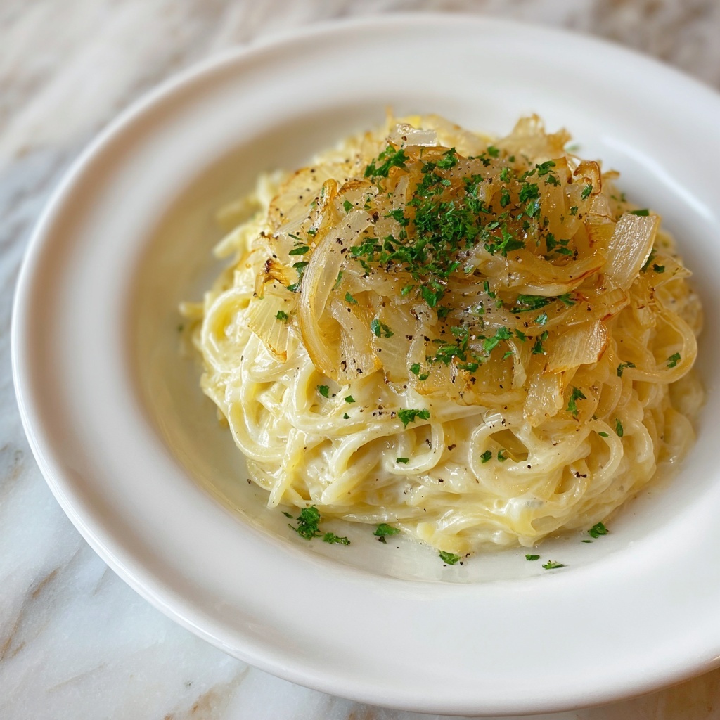 Creamy French Onion and Browned Butter Pasta Recipe - Recipe Image