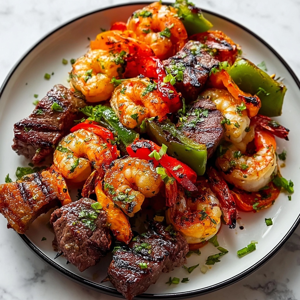 Grilled Steak and Shrimp Kabobs Recipe - Recipe Image