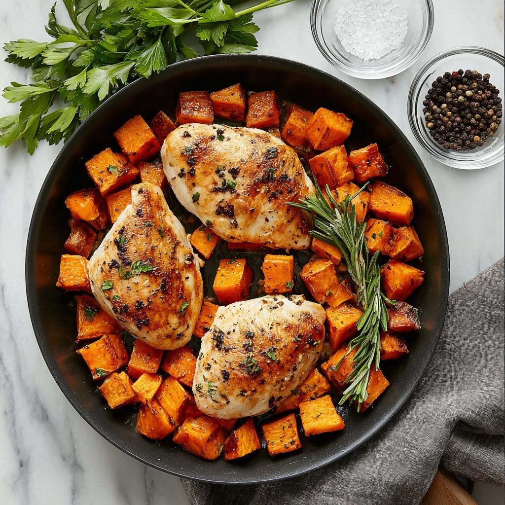 One-Pan Chicken and Sweet Potato Skillet Recipe - Recipe Image