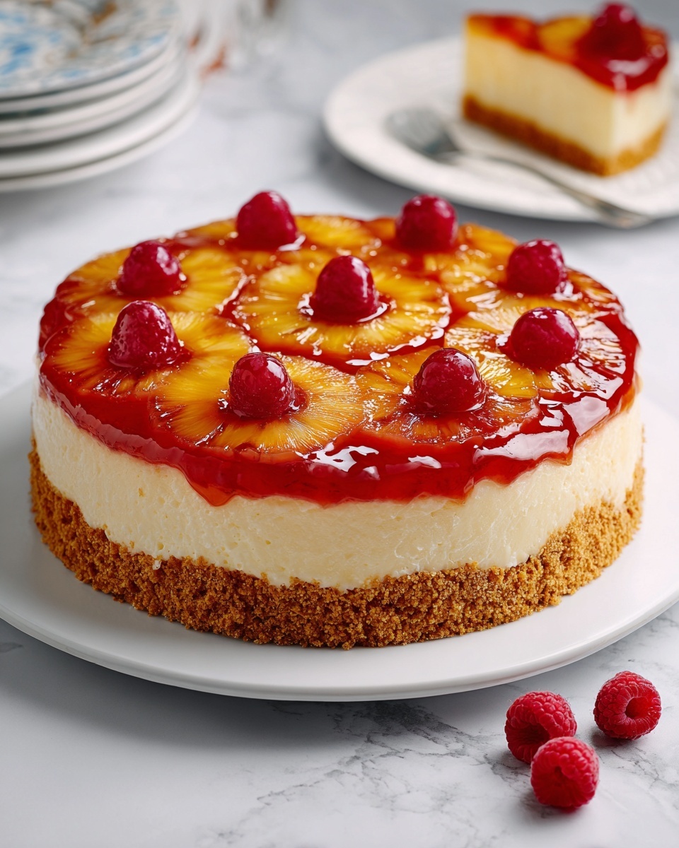 Pineapple Upside-Down Cheesecake Cake Recipe - Recipe Image
