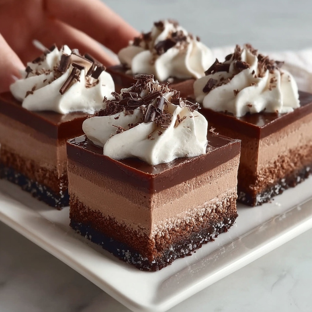 No-Bake Chocolate Mousse Bars Recipe - Recipe Image