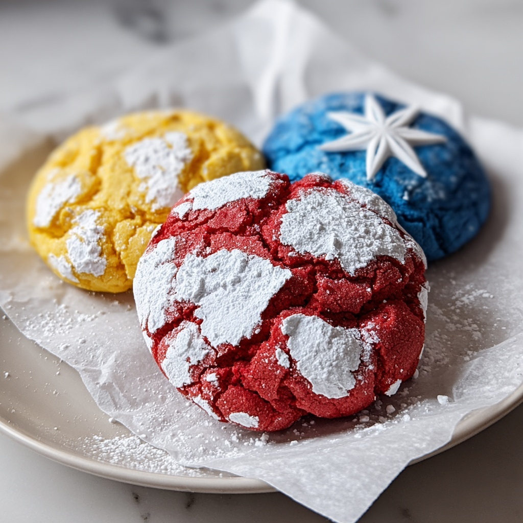 Patriotic Crinkle Cookies Recipe - Recipe Image