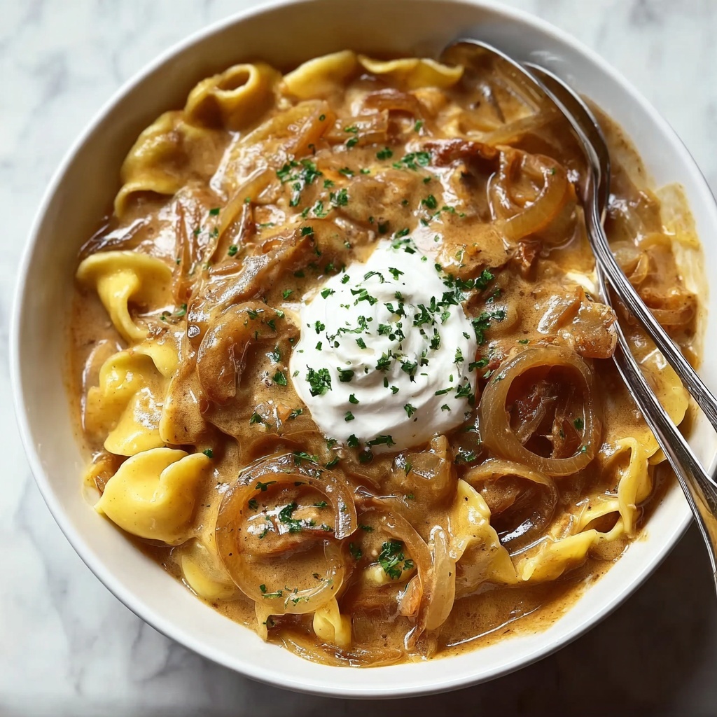 One Pot French Onion Pasta Recipe - Recipe Image