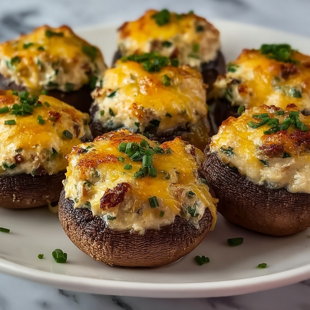 Delicious Mushrooms Stuffed with Crab Meat Recipe - Recipe Image