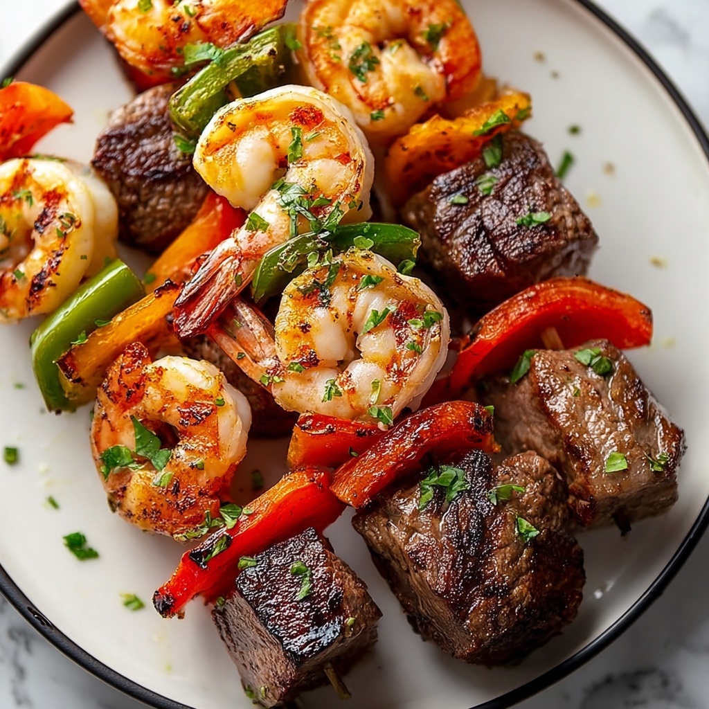 Grilled Steak and Shrimp Kabobs Recipe - Recipe Image