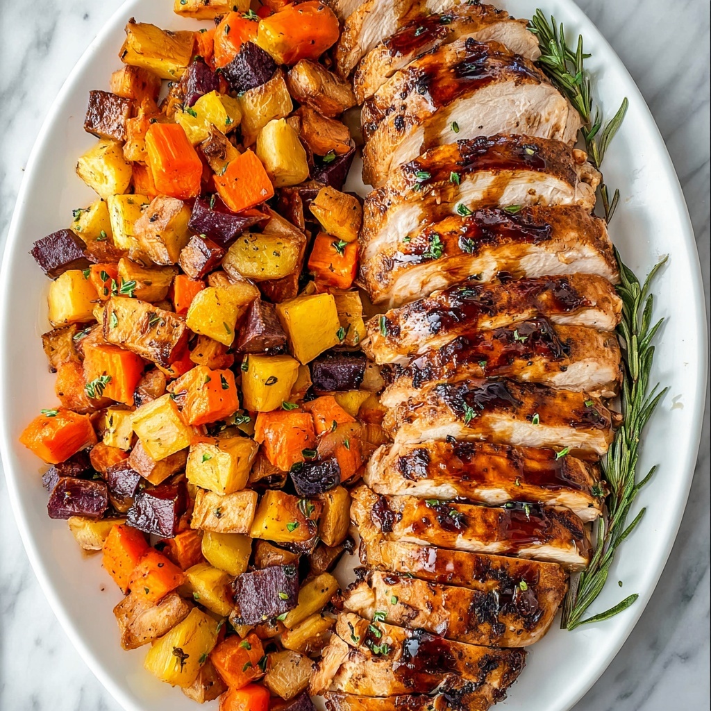 Roasted Apple Cider Pork Tenderloin with Balsamic Glaze and Roasted Vegetables Recipe - Recipe Image