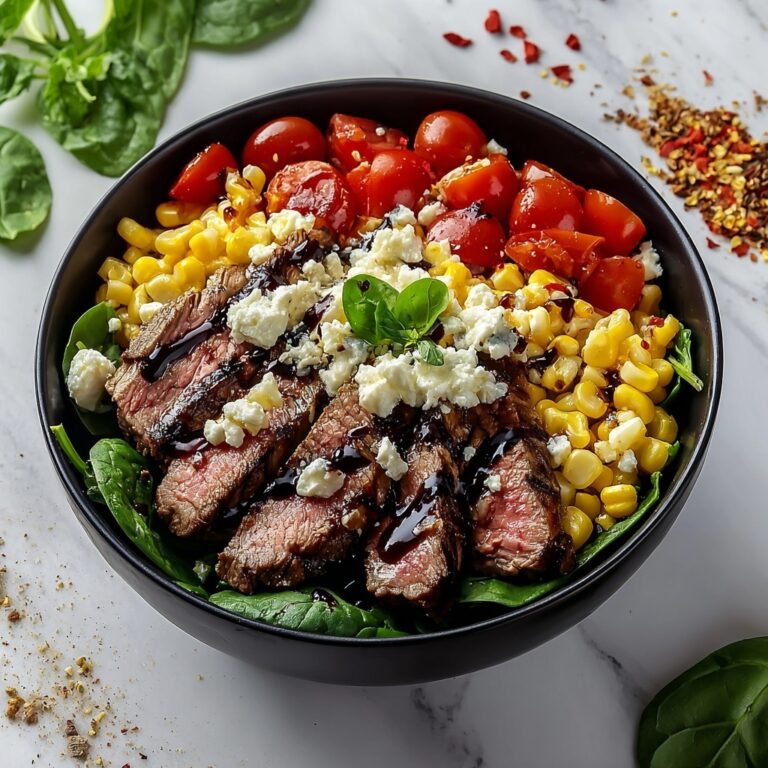 Balsamic Steak Gorgonzola Salad with Grilled Corn Recipe