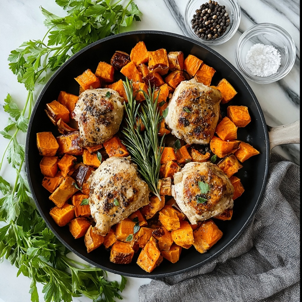One-Pan Chicken and Sweet Potato Skillet Recipe - Recipe Image