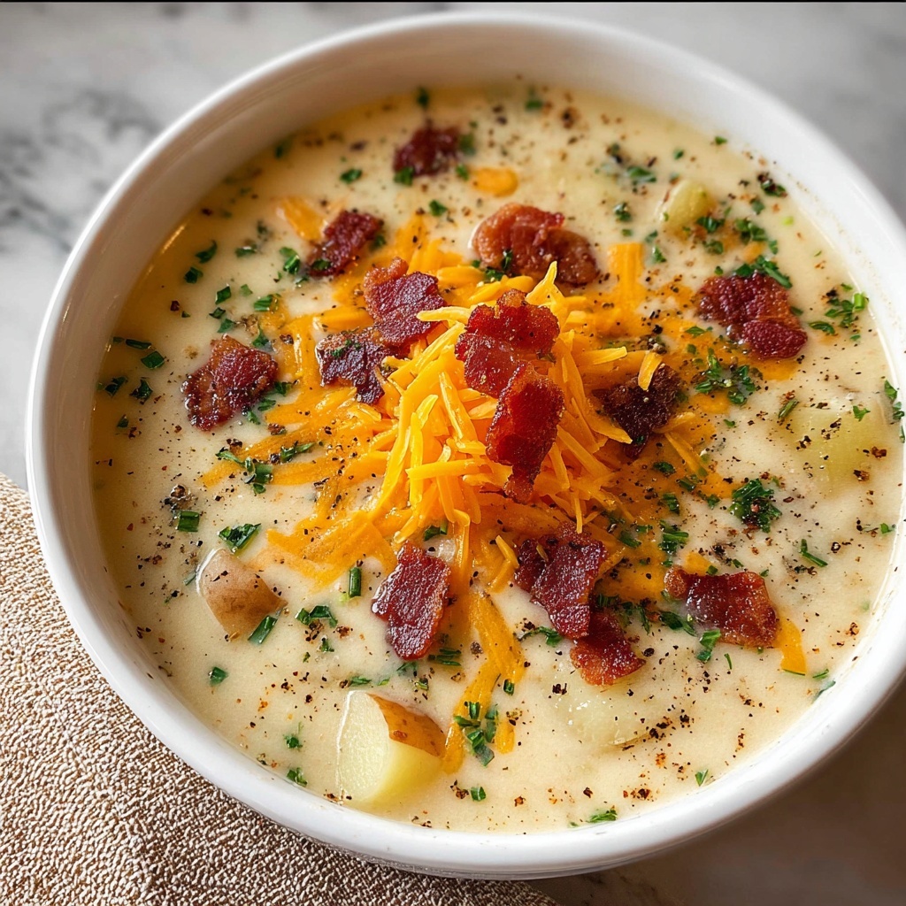 Crockpot Potato Soup with Cheddar and Bacon Recipe - Recipe Image