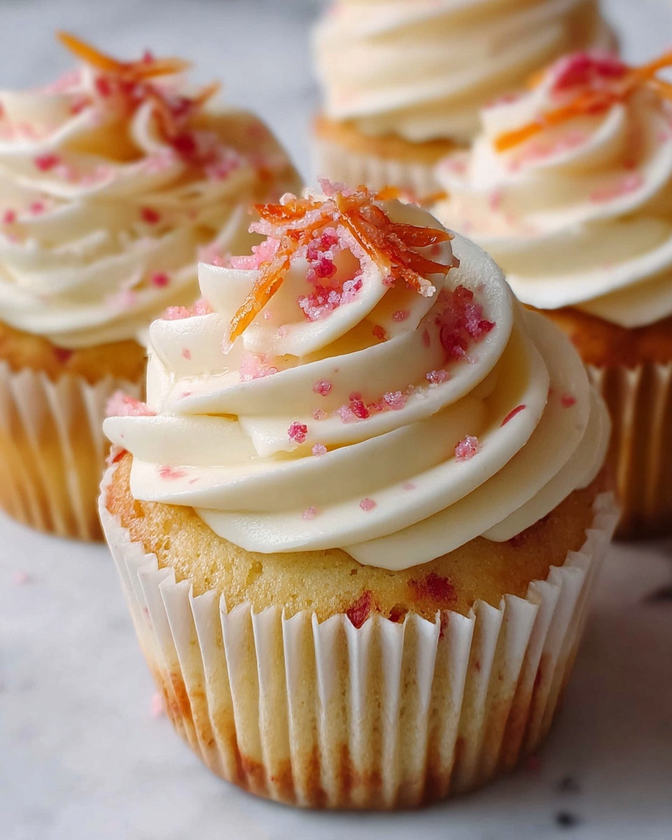 Rhubarb Honey Peach Cream Cheese Cupcakes Recipe - Recipe Image