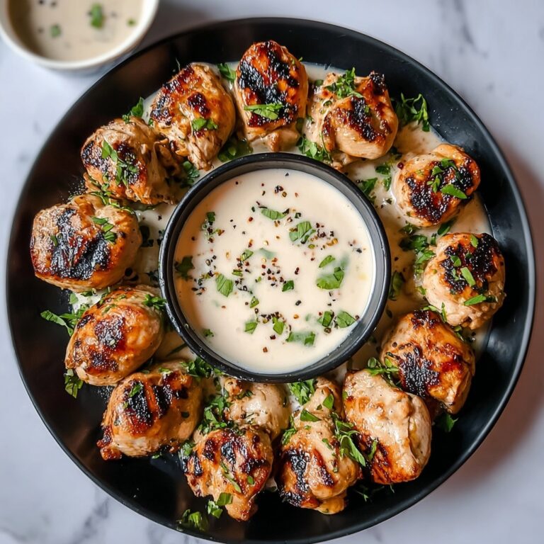 Grilled Chicken Bites with Creamy Garlic Sauce Recipe