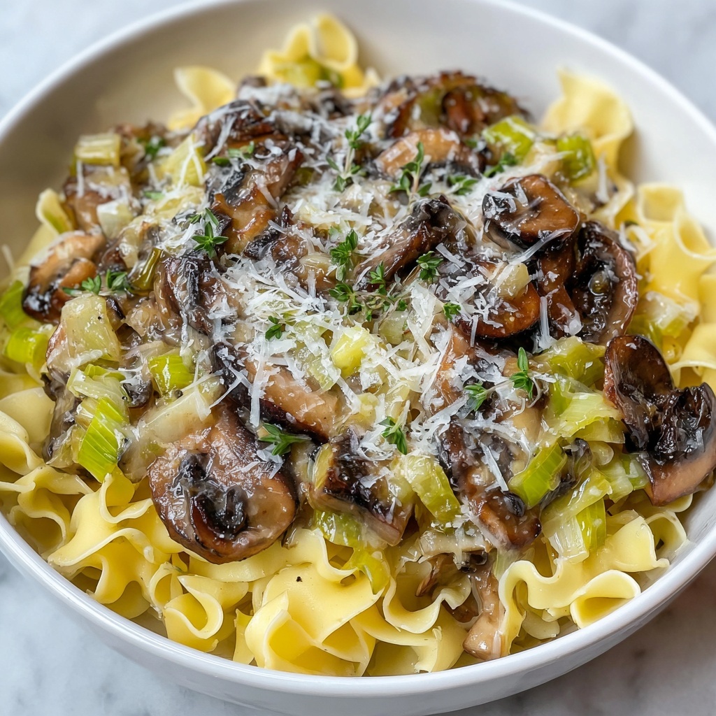 Caramelized Leek and Mushroom Gruyere Pasta Recipe - Recipe Image