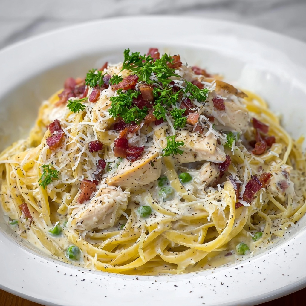 Creamy Italian Chicken Carbonara with Smoky Bacon Recipe - Recipe Image