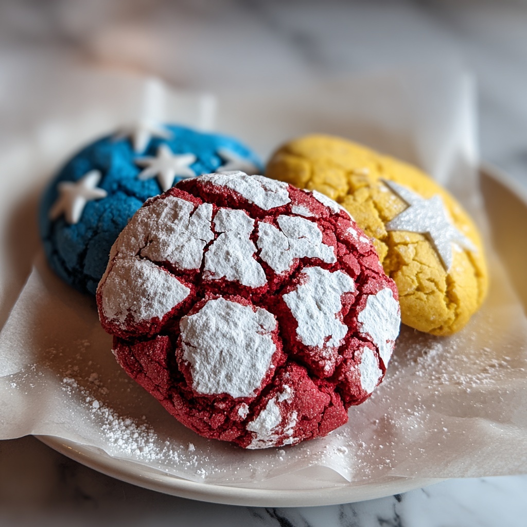 Patriotic Crinkle Cookies Recipe - Recipe Image