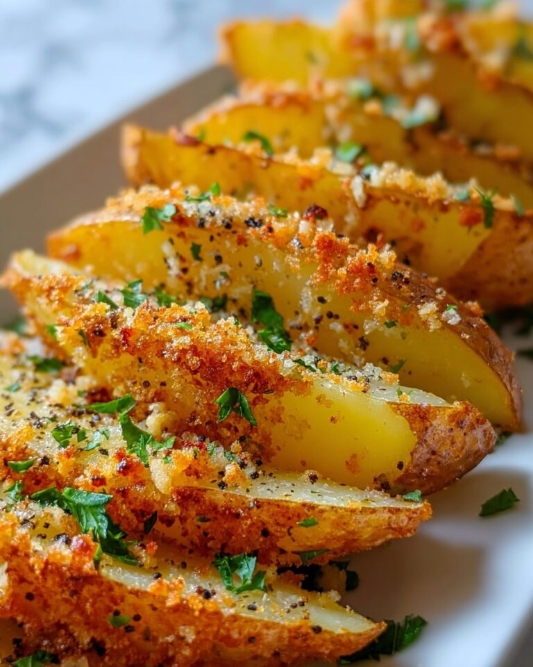 Baked Garlic Parmesan Potato Wedges Recipe