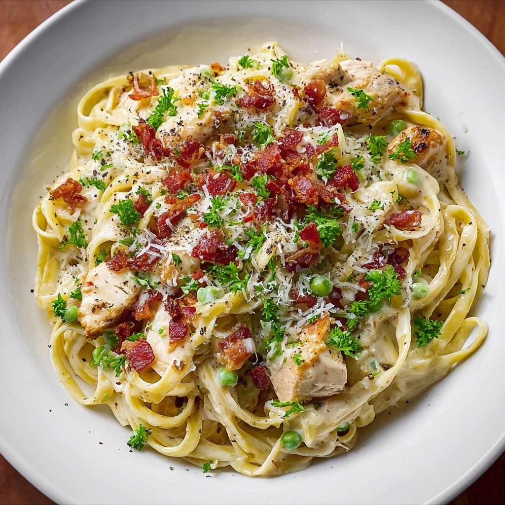 Creamy Italian Chicken Carbonara with Smoky Bacon Recipe - Recipe Image