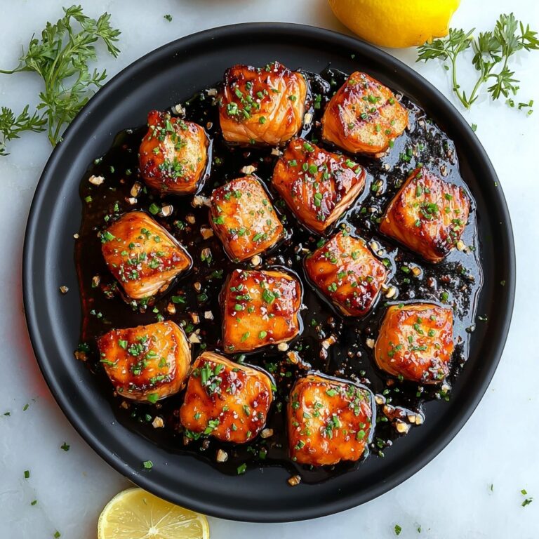 Honey Butter Garlic Glazed Salmon Bites Recipe