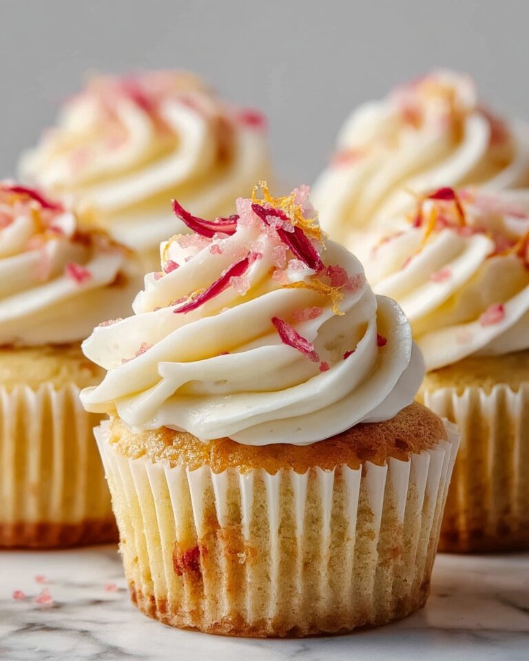 Rhubarb Honey Peach Cream Cheese Cupcakes Recipe