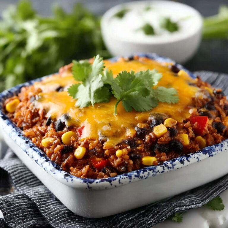 Beef Enchilada Casserole with Rice Recipe