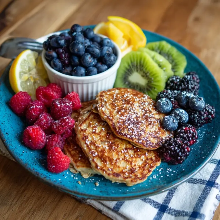 Oatmeal Pancakes with Fresh Fruit Recipe