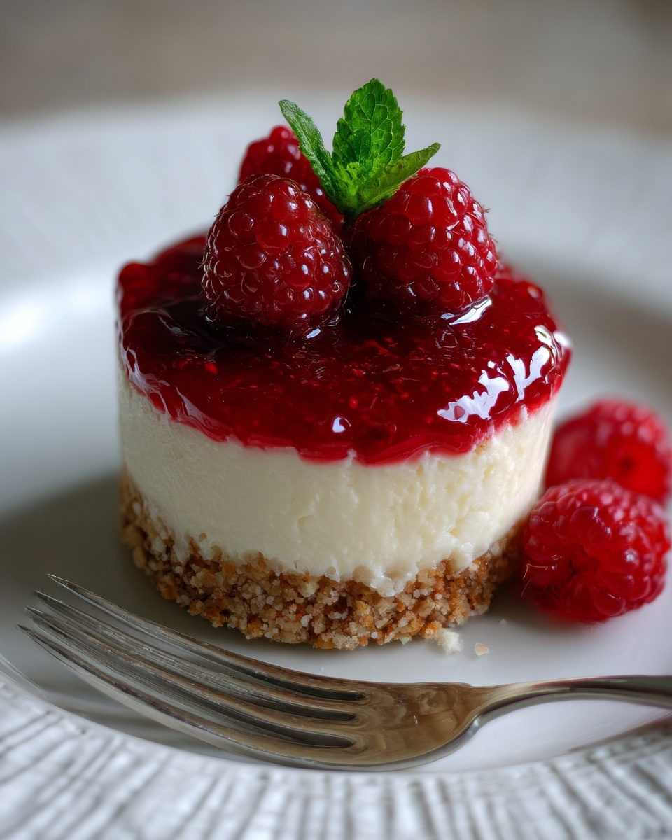 Mini Lemon Cheesecakes with Raspberry Sauce Recipe - Recipe Image