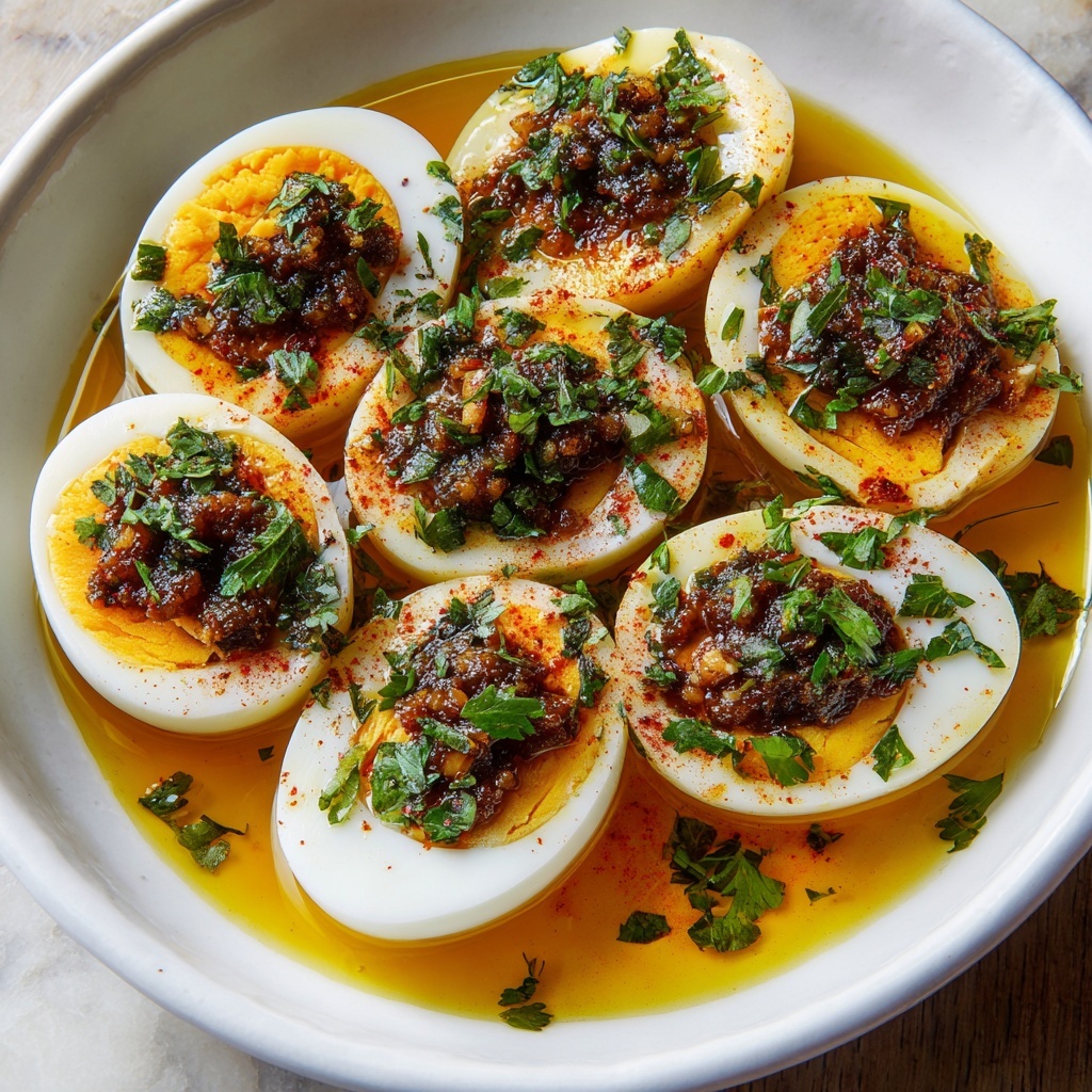Cajun Boiled Eggs with Spicy Garlic Butter Sauce Recipe - Recipe Image