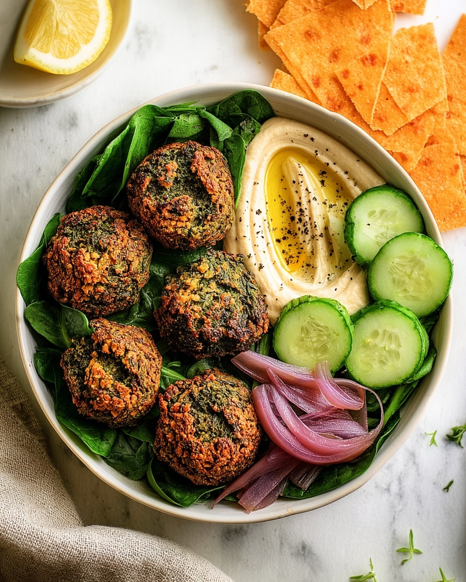Spinach Falafel & Hummus Bowl Recipe - Recipe Image