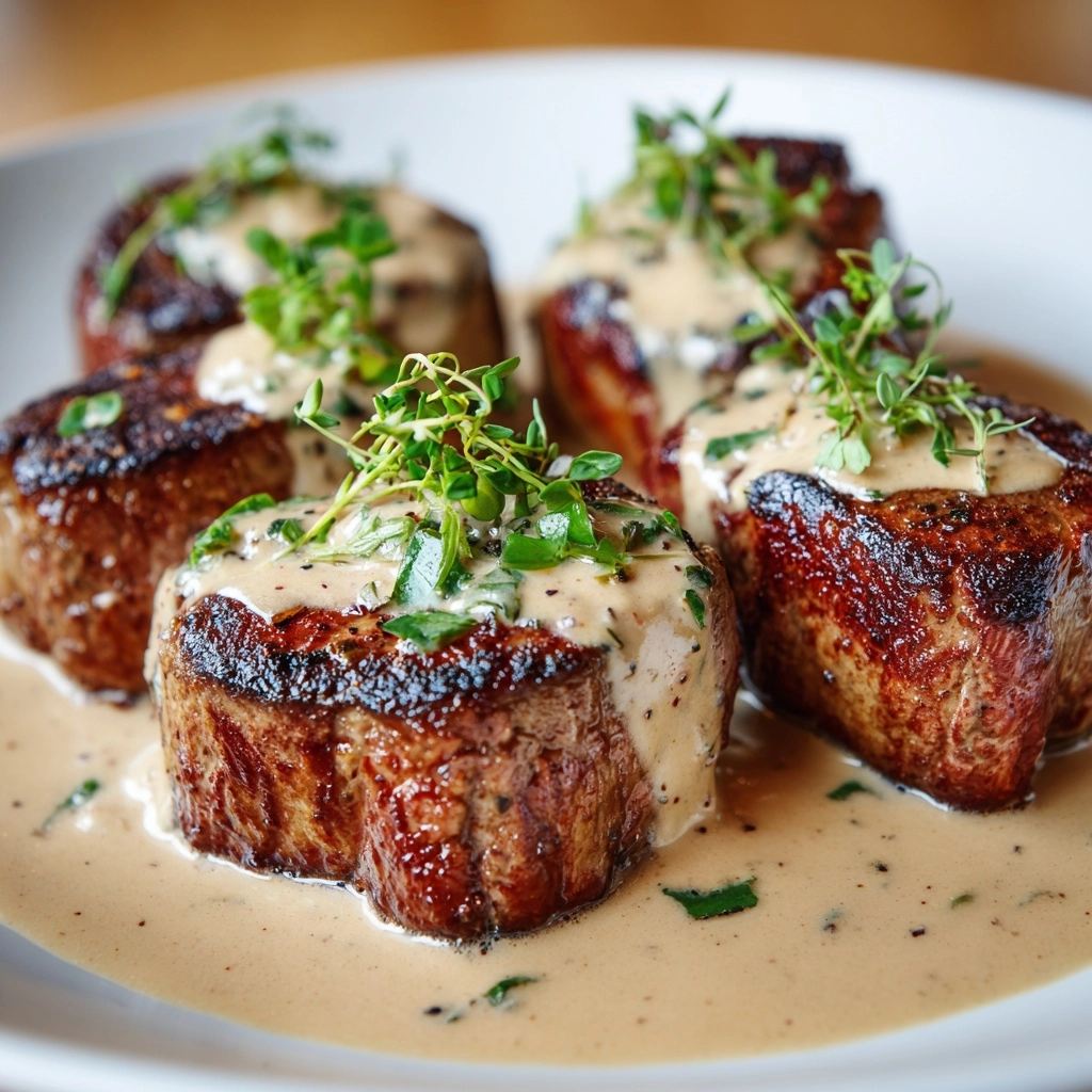 Garlic Butter Steak Bites with Parmesan Cream Sauce Recipe - Recipe Image