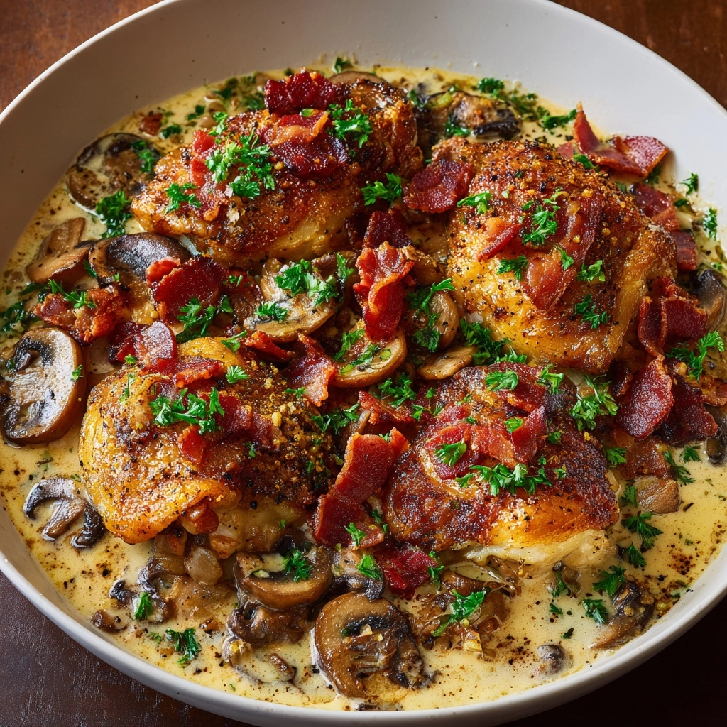 Easy Tuscan Slow Cooker Chicken Thighs Recipe - Recipe Image