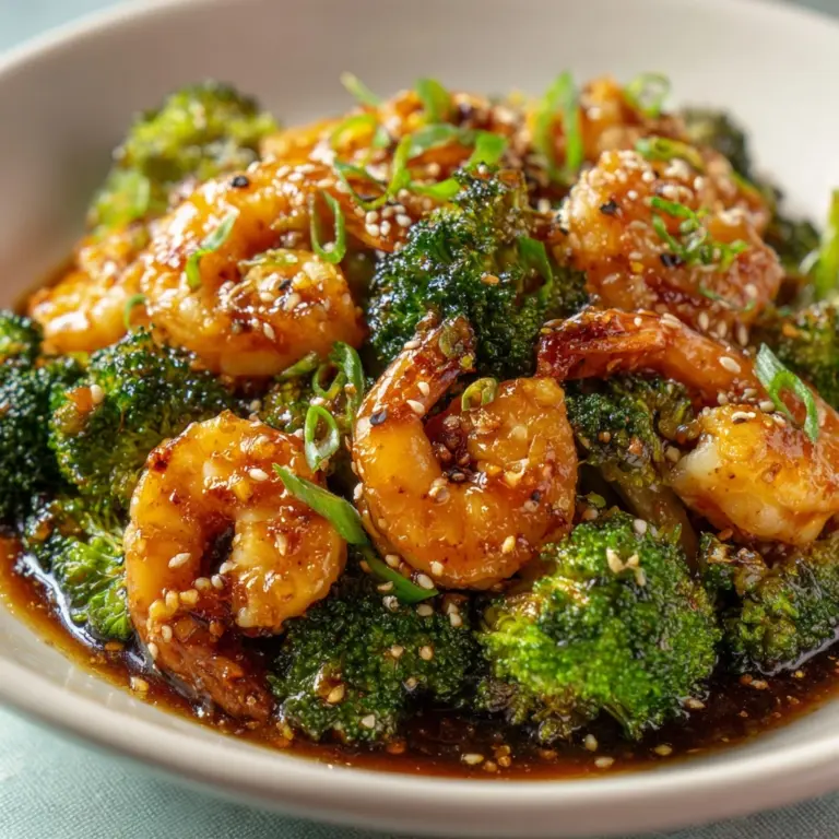 Honey Garlic Shrimp, Sausage & Broccoli Skillet Recipe