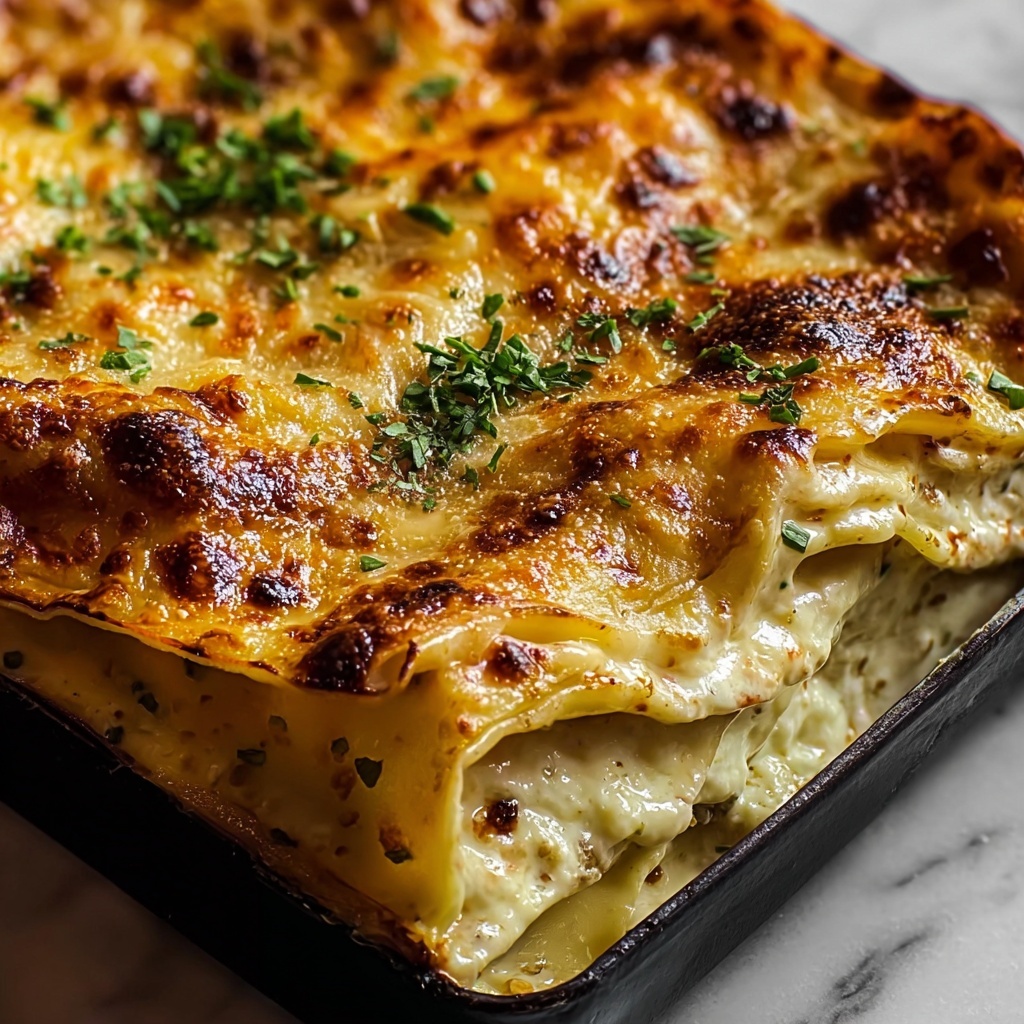 Creamy Garlic Butter Shrimp Scampi Lasagna with Lemon and Parmesan Recipe - Recipe Image