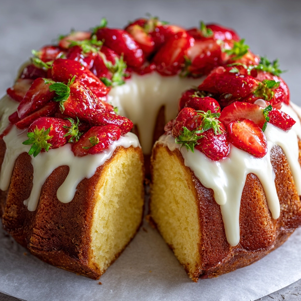 Lemon Cream Cheese Strawberry Pound Cake Recipe - Recipe Image