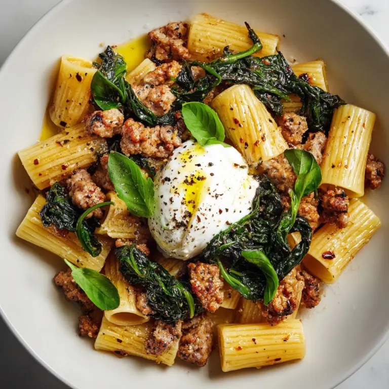 One-Pot Lemony Pasta with Sausage, Broccoli Rabe, and Burrata Recipe