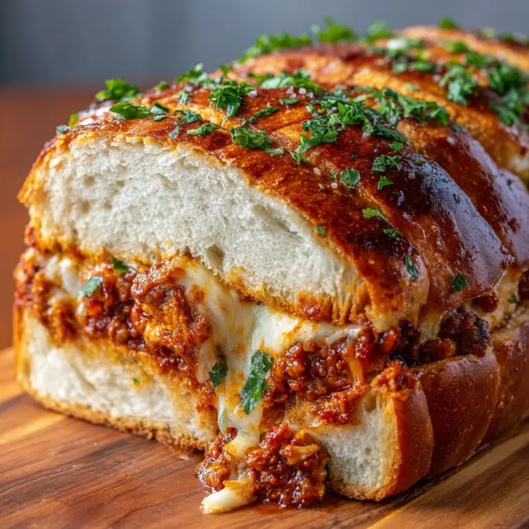 Lasagna Stuffed Garlic Bread Recipe
