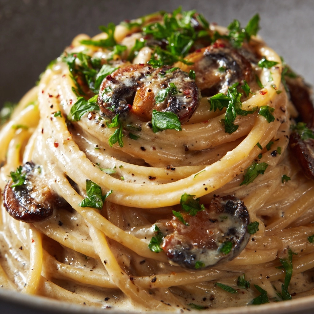 Creamy Miso Mushroom Pasta Recipe - Recipe Image