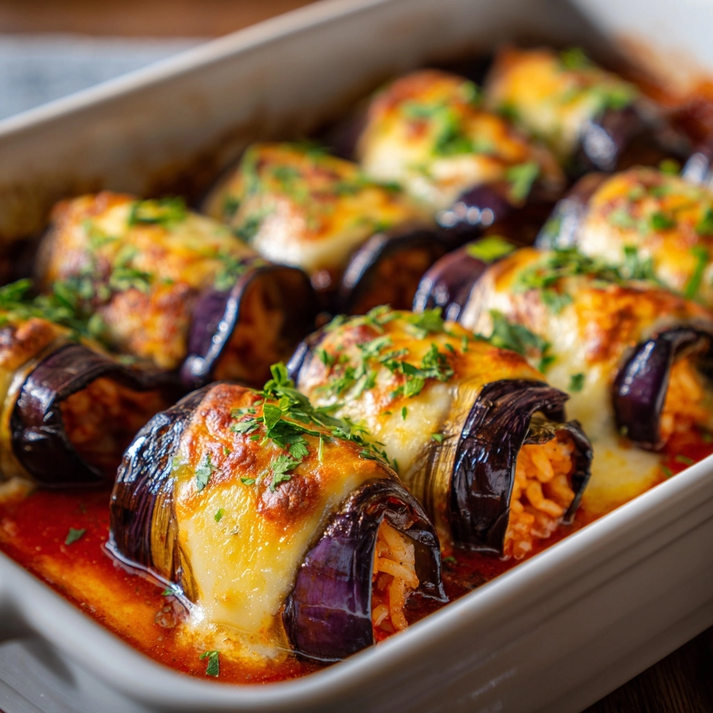 Eggplant Rolls Stuffed with Cheese Recipe - Recipe Image